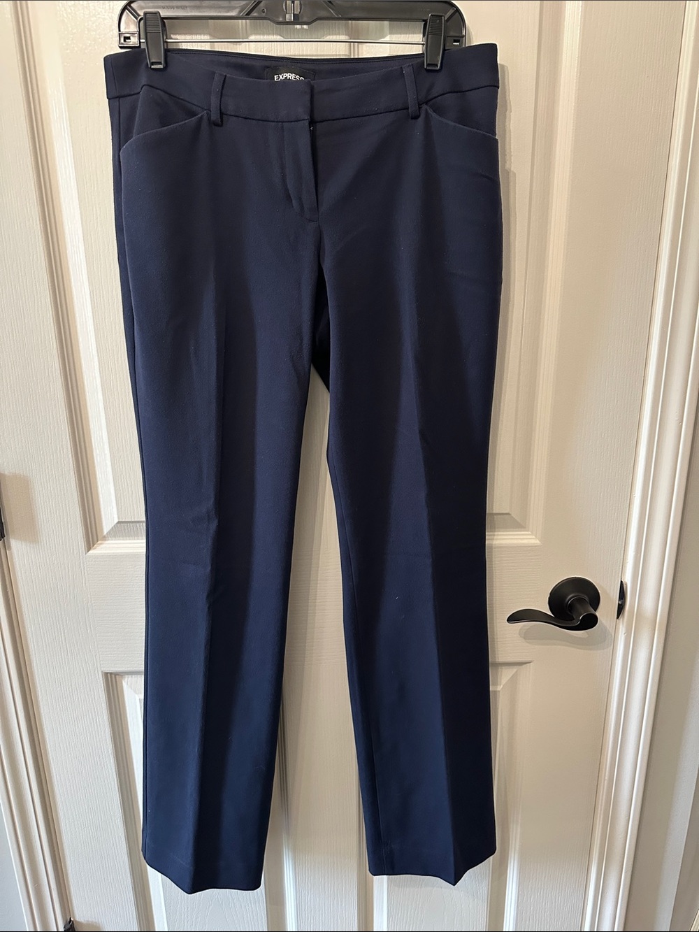 Express Dark Blue Barely Boot Leg Dress Pants